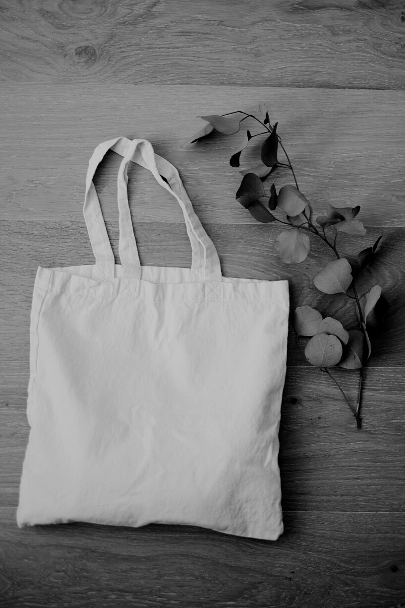 White canvas tote bag